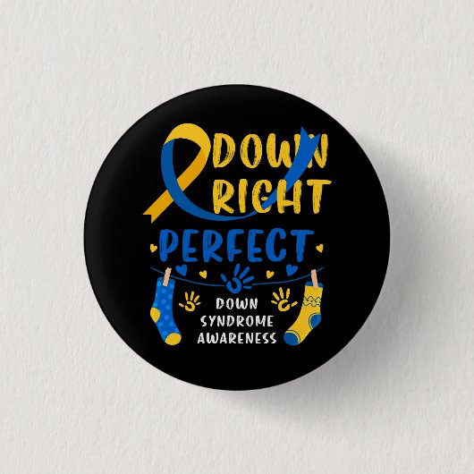 Unten rechts Perfect Down Syndrome Awareness Blue  Button (Vorderseite)