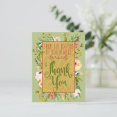 Unten unserer Herzen floral Vielen Dank Postcard Postkarte (Stehend Vorderseite)