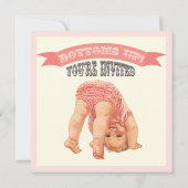 Unten Vintage Einladungen für die Kinderdusche (Rückseite)