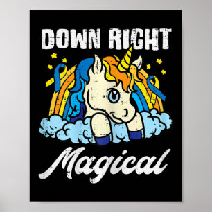 Unten Zauberhafte Unicorn-Down-Syndrom Bewusstsein Poster