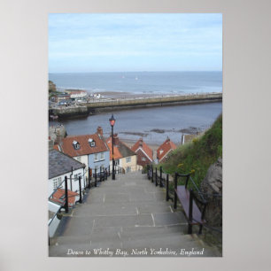 Unten zu Whitby Bucht, North Yorkshire, England Poster