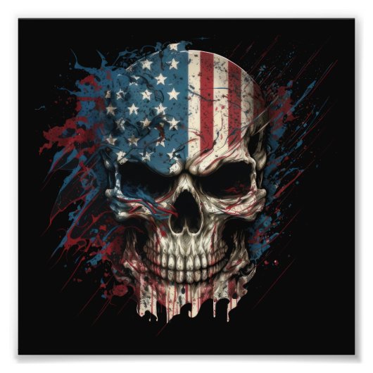 unter amerikanischer Flagge Fotodruck (Vorne)