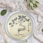 Unter Aufsicht Versilberte Kette<br><div class="desc">Under My Care is a Chinese brush painting of my little bonsai in traditional free style (Xie Yi) technique. Ink, wir lachen. A classic ink painting. The ultimate challenge for the Bonsai designer is to exponet the benzin of the tree. Die Herausforderung für mich was to transfer this onto paper....</div>