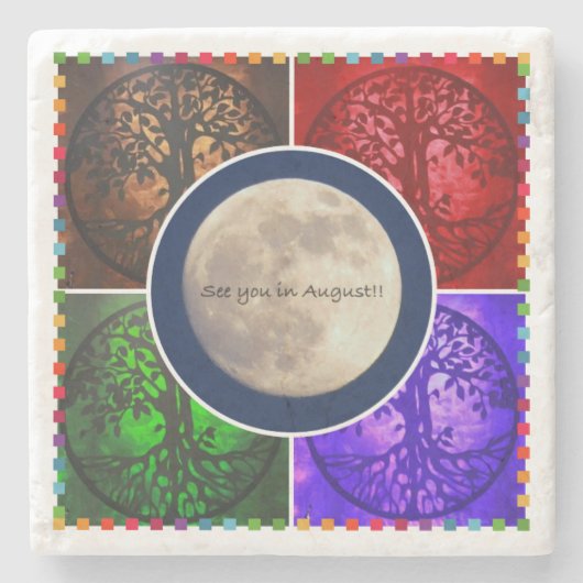 Unter August-Himmeln… Steinuntersetzer (Vorderseite)