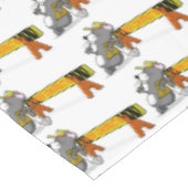 Unter "Banner Rectangle of Construction Worker" Tischdecke (Schrägansicht)