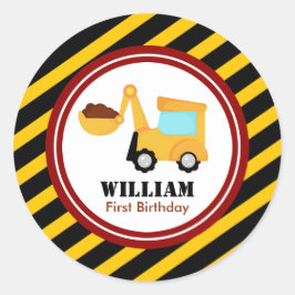 UNTER BAU Geburtstagsdusche Runder Aufkleber