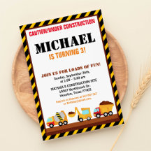 UNTER BAU Geburtstagspartei Einladung