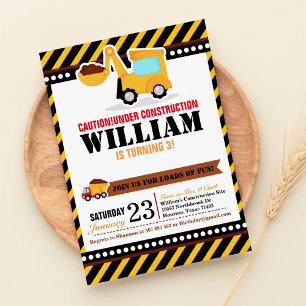 UNTER BAU Geburtstagspartei Einladung