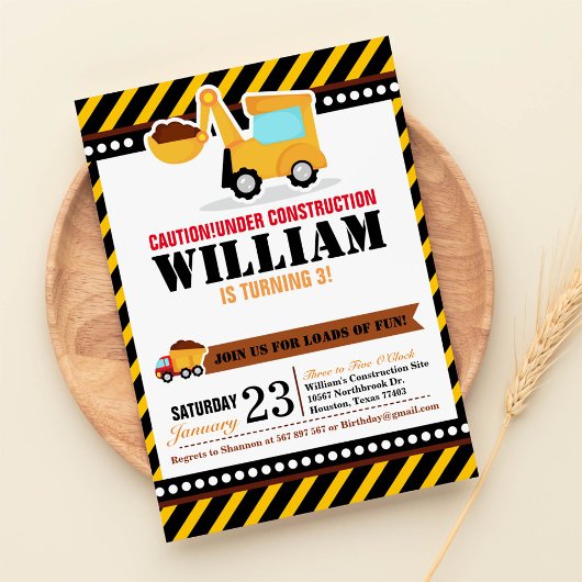 UNTER BAU Geburtstagspartei Einladung