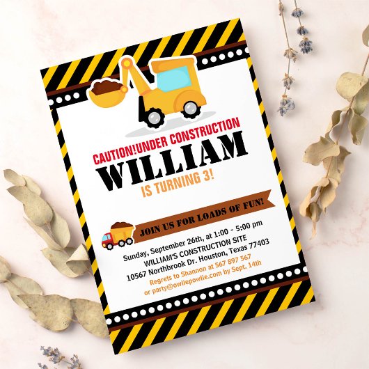 UNTER BAU Geburtstagspartei Einladung