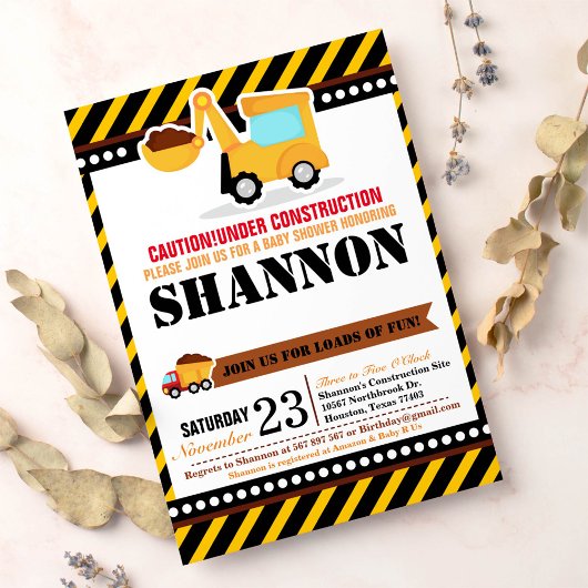 UNTER BAU Kinderdusche Einladung