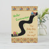 Unter Bauboy Babydusche Einladungen (Stehend Vorderseite)