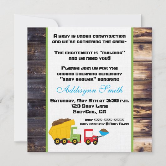 Unter Baueinladung geschlechtsneutral Einladung (Vorderseite)