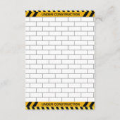 Unter Baugewerbekleidung Babydusche Begleitkarte (Rückseite)