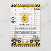 Unter Baugewerbekleidung Babydusche Begleitkarte (Vorderseite)