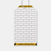 Unter Baugewerbekleidung Babydusche Geschenkanhänger (Rückseite)