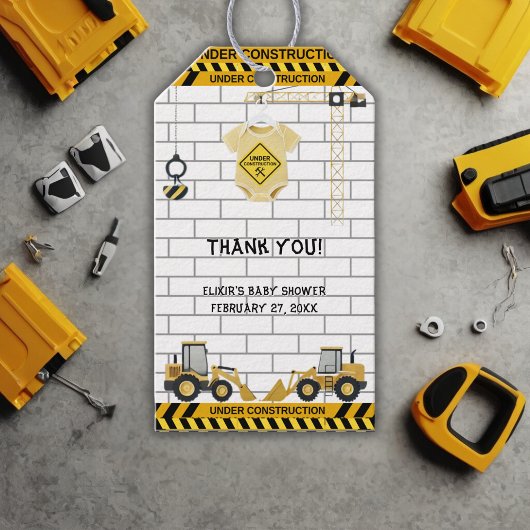 Unter Baugewerbekleidung Babydusche Geschenkanhänger