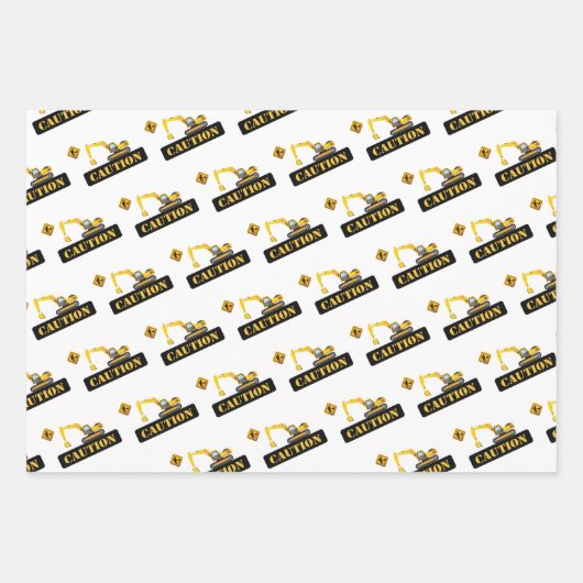 Unter Bauschutz Zeichen Geschenke signieren Geschenkpapier Set (Vorderseite 2)