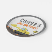 unter Baustraktor jeden Geburtstag Pappteller (Schrägansicht)