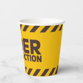 Unter Baustraßensignatur Grafik Pappbecher (Rückseite)