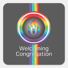 unter Begrüßung des einheitlichen Universalismus d Quadratischer Aufkleber