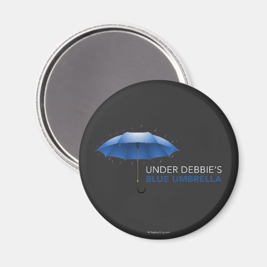 Unter Debbie's blauer Schirm Magnet (Vorderseite/Rückseite)