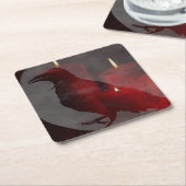 "Unter deinem Zauber in Rot" Rechteckiger Pappuntersetzer (angewinkelt)