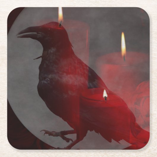 "Unter deinem Zauber in Rot" Rechteckiger Pappuntersetzer (Vorderseite)