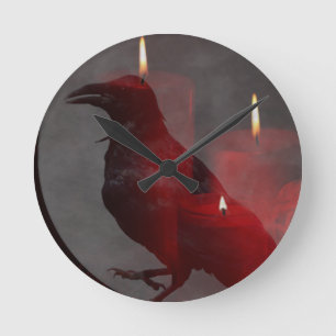 "Unter deinem Zauber in Rot Runde Wanduhr