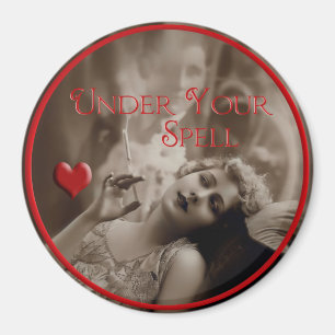 Unter deinem Zauber Vintage Valentinstag Magnet