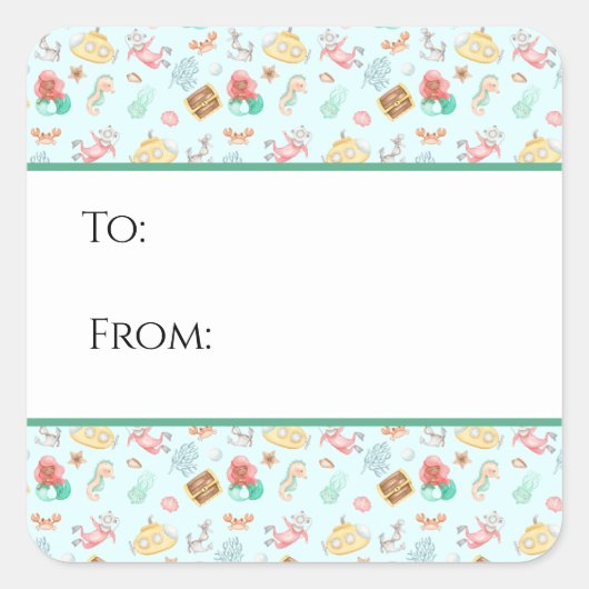 Unter dem Aufkleber für das Meeresgeschenk (Vorderseite)