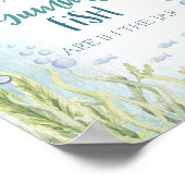Unter dem Baby-Dusche Gummy Fish-Spielzeichen Poster (Ecke)