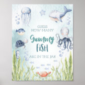Unter dem Baby-Dusche Gummy Fish-Spielzeichen Poster (Vorne)