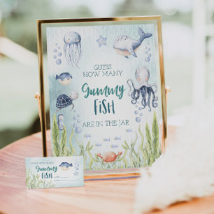 Unter dem Baby-Dusche Gummy Fish-Spielzeichen Poster