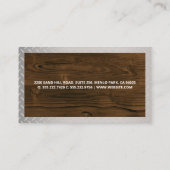 Unter dem Baulogo | Holz | Steel Visitenkarte (Rückseite)