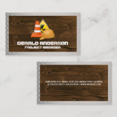 Unter dem Baulogo | Holz | Steel Visitenkarte (Vorne/Hinten)