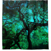 Unter dem Baum in Türkis Duschvorhang (Vorderseite)