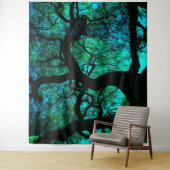 Unter dem Baum in Türkis Wandteppich (Beispiel)