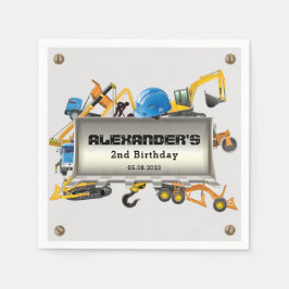 Unter dem Baustil Trucks Geburtstagspartei Serviette