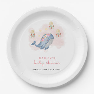 Unter dem Bild Sweet Whale Floral Baby Shower Pappteller