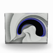 Unter dem Blau: Abstrakt grau, schwarz und blau Fotoblock (Vorderseite)