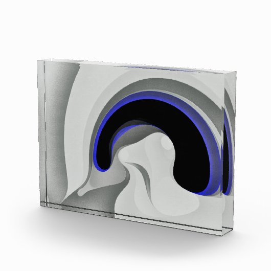 Unter dem Blau: Abstrakt grau, schwarz und blau Fotoblock (Rechts)