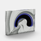 Unter dem Blau: Abstrakt grau, schwarz und blau Fotoblock (Links)