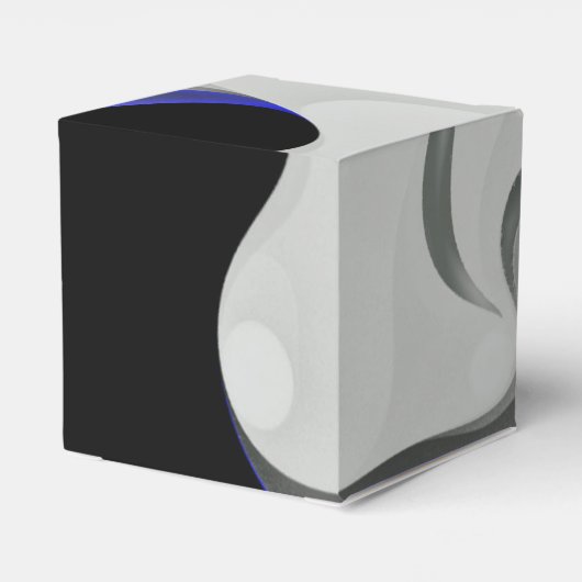 Unter dem Blau: Abstrakt grau, schwarz und blau Geschenkschachtel (Rückseite)