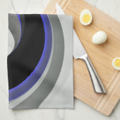 Unter dem Blau: Abstrakt grau, schwarz und blau Geschirrtuch (Viertel Falte)