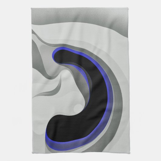 Unter dem Blau: Abstrakt grau, schwarz und blau Geschirrtuch (Vertikal)