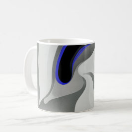 Unter dem Blau: Abstrakt grau, schwarz und blau Kaffeetasse