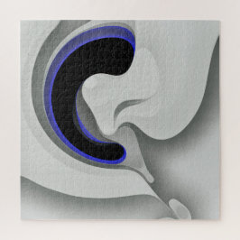 Unter dem Blau: Abstrakt grau, schwarz und blau Puzzle