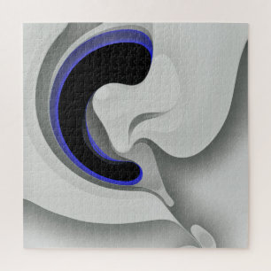 Unter dem Blau: Abstrakt grau, schwarz und blau Puzzle
