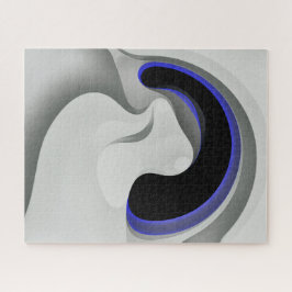 Unter dem Blau: Abstrakt grau, schwarz und blau Puzzle